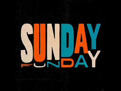 SUNDAY FUNDAY animation branding design icon illustration kinetic logo motion shadow sunday typography