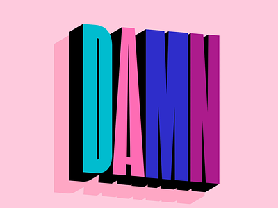 DAMN 3dkinetic type animation branding design icon illustration logo motion shadow type typography