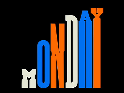 MONDAY animation design icon illustration kinetic type letterin logo motion shadow type typography