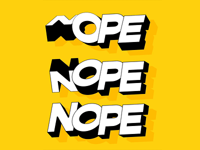 NOPE 3d animation branding design icon illustration kinetic type logo motion typography