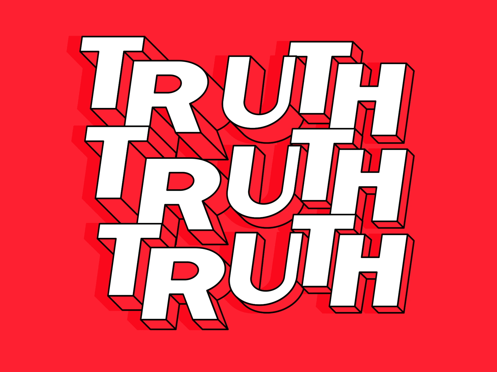 TRUTH 3d animation branding design icon illustration logo motion shadow typography