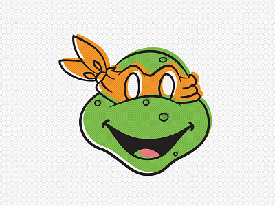 Day 1 - Teenage Mutant Ninja Turtles - Michelangelo character colour cult flat icon illustration logo screen print turtle vector