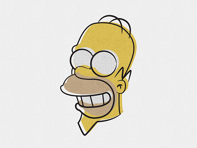 Day 3 - The Simpsons - Homer J. Simpson character cult flat icon illustration logo movie offset shapes tv vector