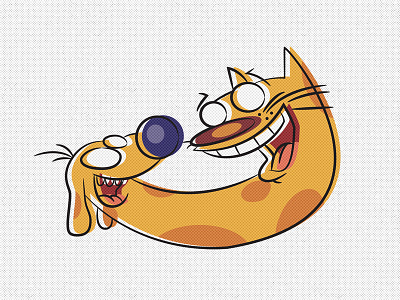 Day 9 - CatDog - CatDog character cult icon idea illustration logo movie nickelodeon offset shapes tv vector