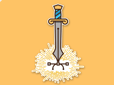 Vector Warrior competition design icon illustration logo pen rebound simple sticker sticker mule sword vector