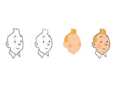 Day 21 - Tintin - Process character ginger icon illustration logo offset process retro shapes sketch tv vector