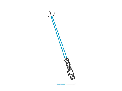 Just a lil' lightsaber blue glow icon illustration lightsaber logo movie retro sci fi science simple star wars