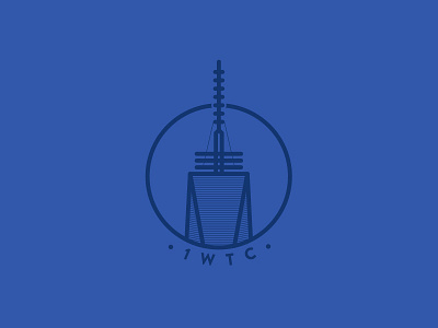 1 W T C badge building city flat icon illustration landscape logo new york simple skyscraper