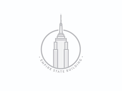 The Empire State Building badge building city flat icon illustration landscape logo new york simple skyscraper