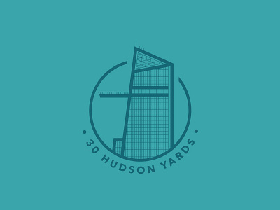 30 Hudson Yards badge building city detail icon illustration landscape logo nyc simple skyscraper