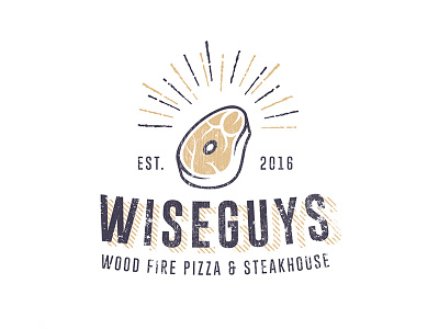 WISEGUYS brand branding concept food icon iconography lettering logo print steak typography wip