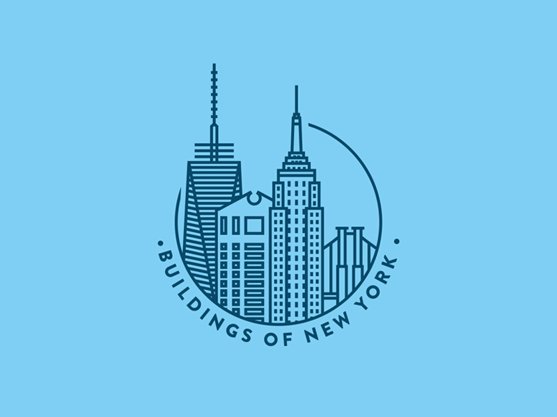 Buildings Of New York branding building city detail icon illustration logo movie new york city nyc project wip