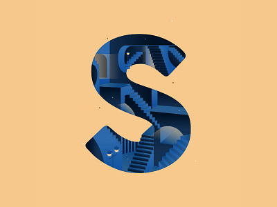 36 Days of Type - S 3d angles detail icon illustration isometric light maze scene shadow travel typography