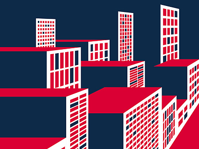 One Point Buildings architecture bold building colour icon nyc perspective red view web window wip