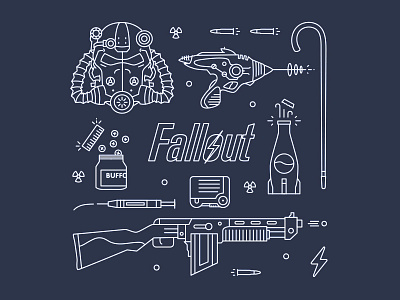 Fallout 4 Icons Vol II fallout game gun icon iconography illustration laser logo simple weapon wip