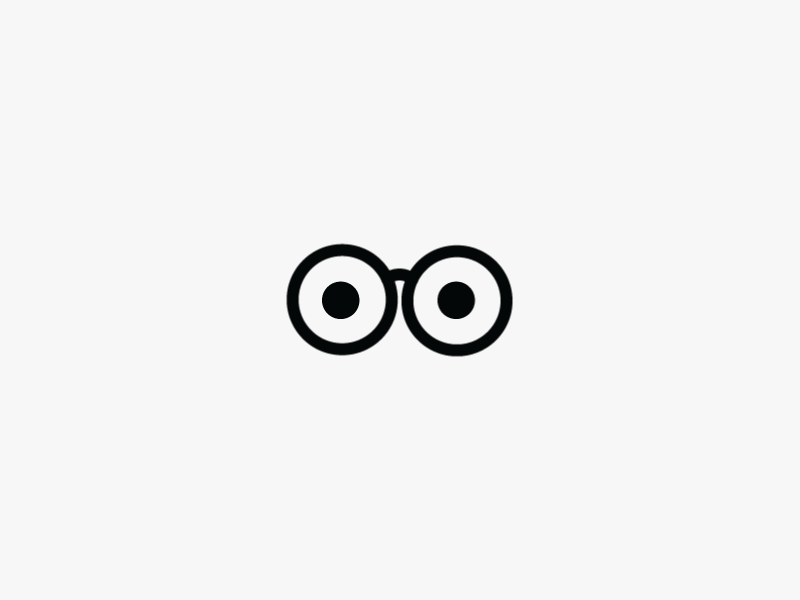 Always watching 👀 animation character emotion eyes flat gif glasses icon logo motion simple watch