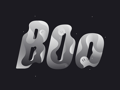 Boo boo character detail ghost gradient graphic halloween illustration lettering smooth type vector