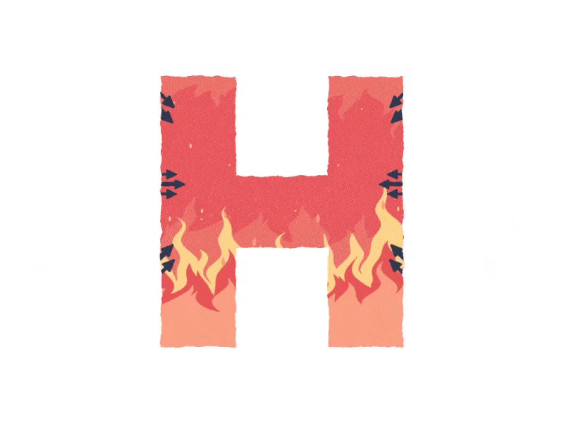 H E L L 👹 36 Days of Type 36 days of type animation character evil eyes fire flames gif letter h hell loop typography