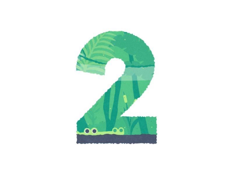 T W O 🐊 36 Days of Type 36 days of type animal animation crocodile landscape loop motion nature swamp two typography