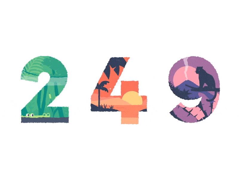 36 Days of Type - 2 4 9 36 days of type animal animation beach character gif landscape loop motion nature typography