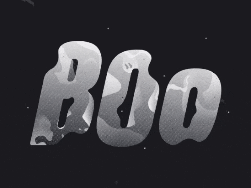 BOO 👻 animation boo ghosts gif gradient illustration lettering loop motion smoke type typography