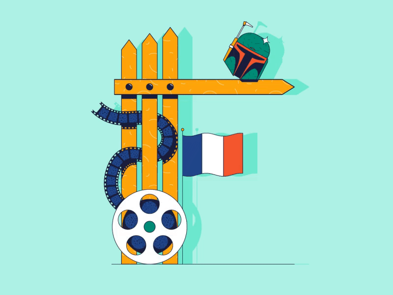 36 Days of Type - F 36 days of type animation character films flag icon illustration motion shadow simple star wars typography