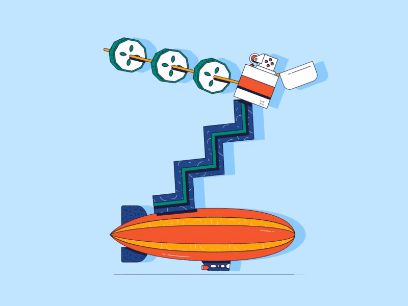 36 Days of Type - Z zepplin animation float flat character 36 days of type fire shadow motion logo typography illustration