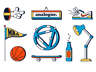 analogue. elements basketball branding character flat hand icons illustration light logo nike simple typography