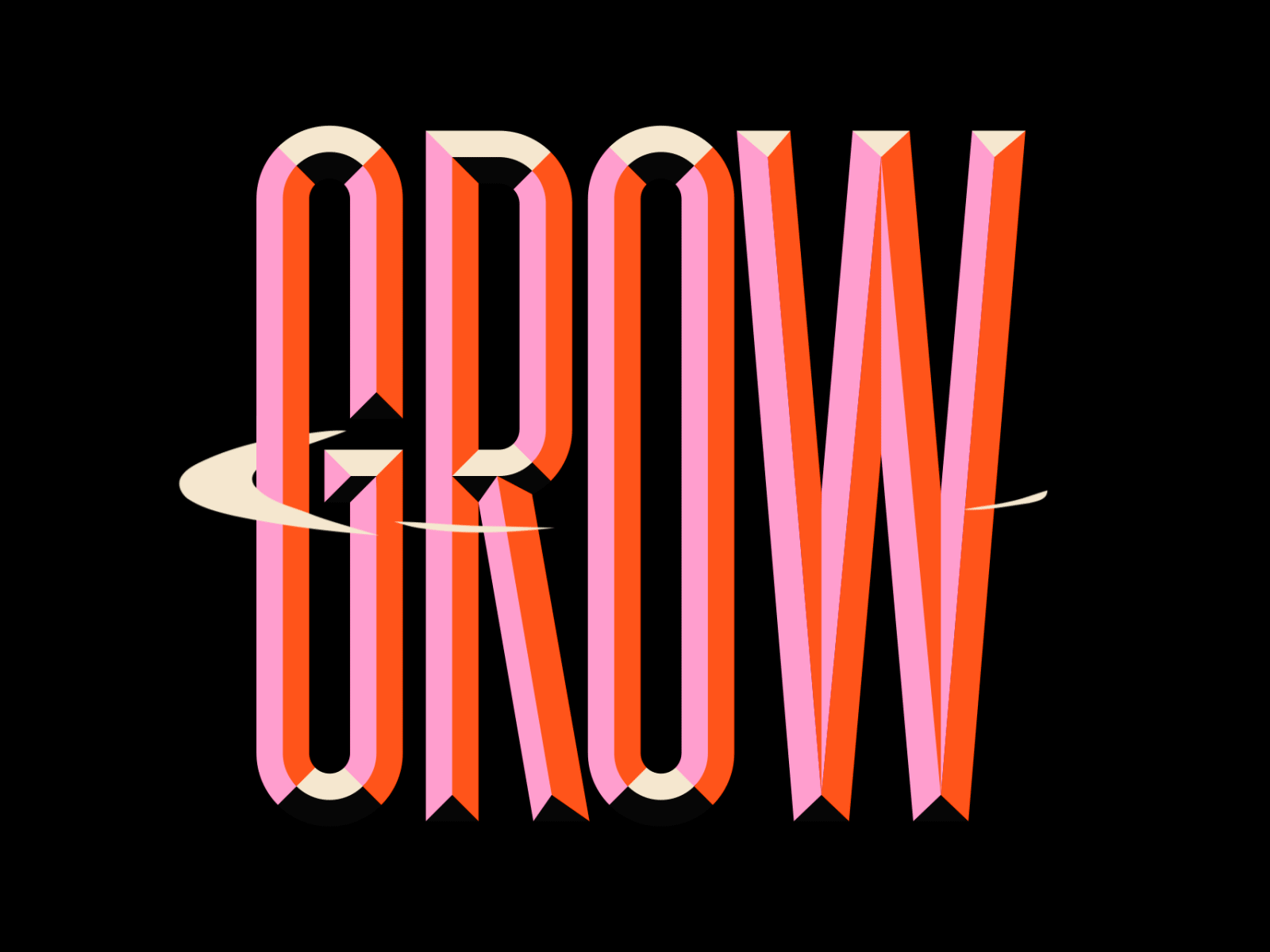 G R O W 🌱 animation character icon illustration kinetic lettering logo loop motion shadow simple typography