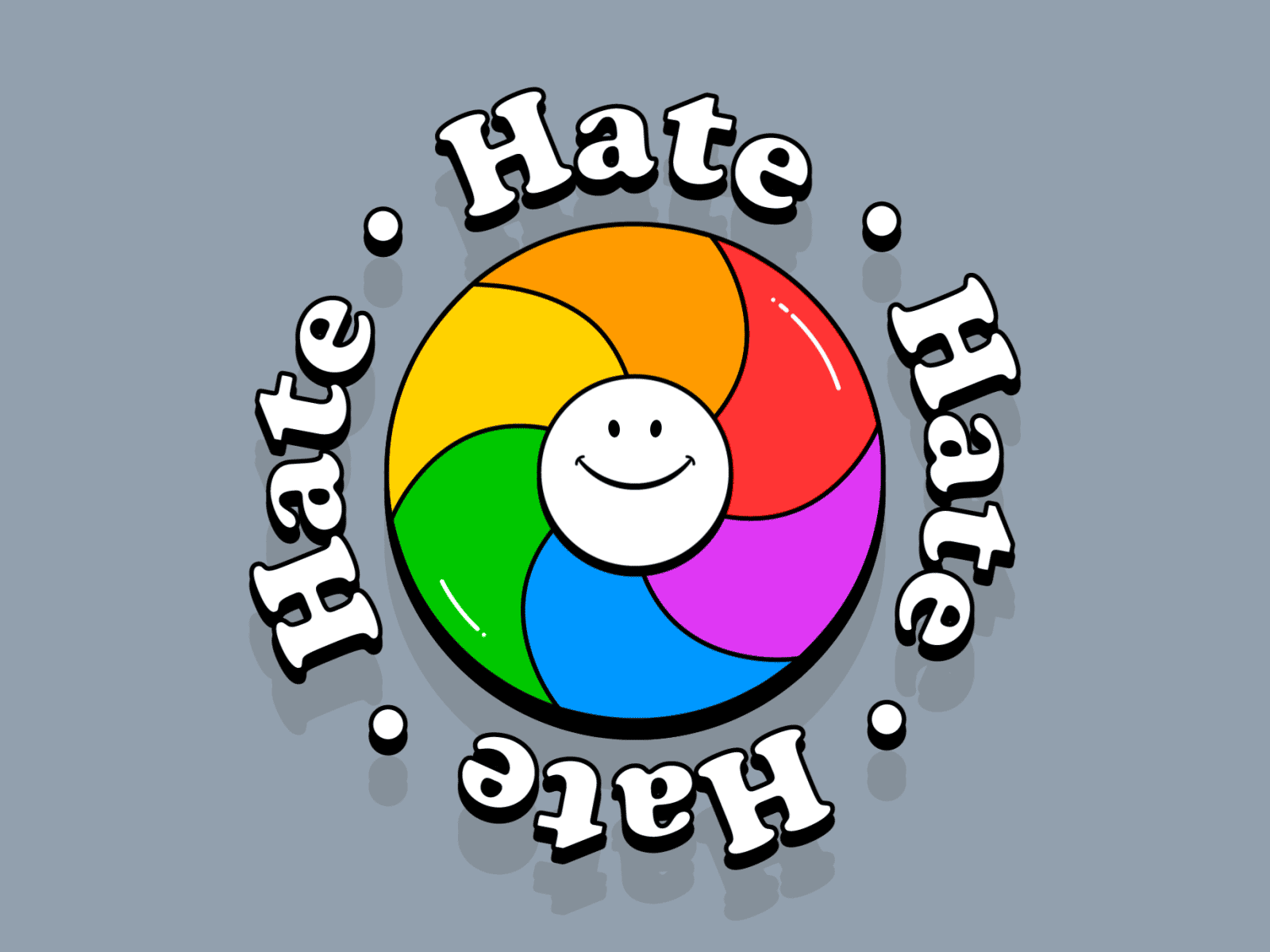 Hate that damn pinwheel… animation badge hate icon illustration logo mac motion rainbow shadow typography wheel
