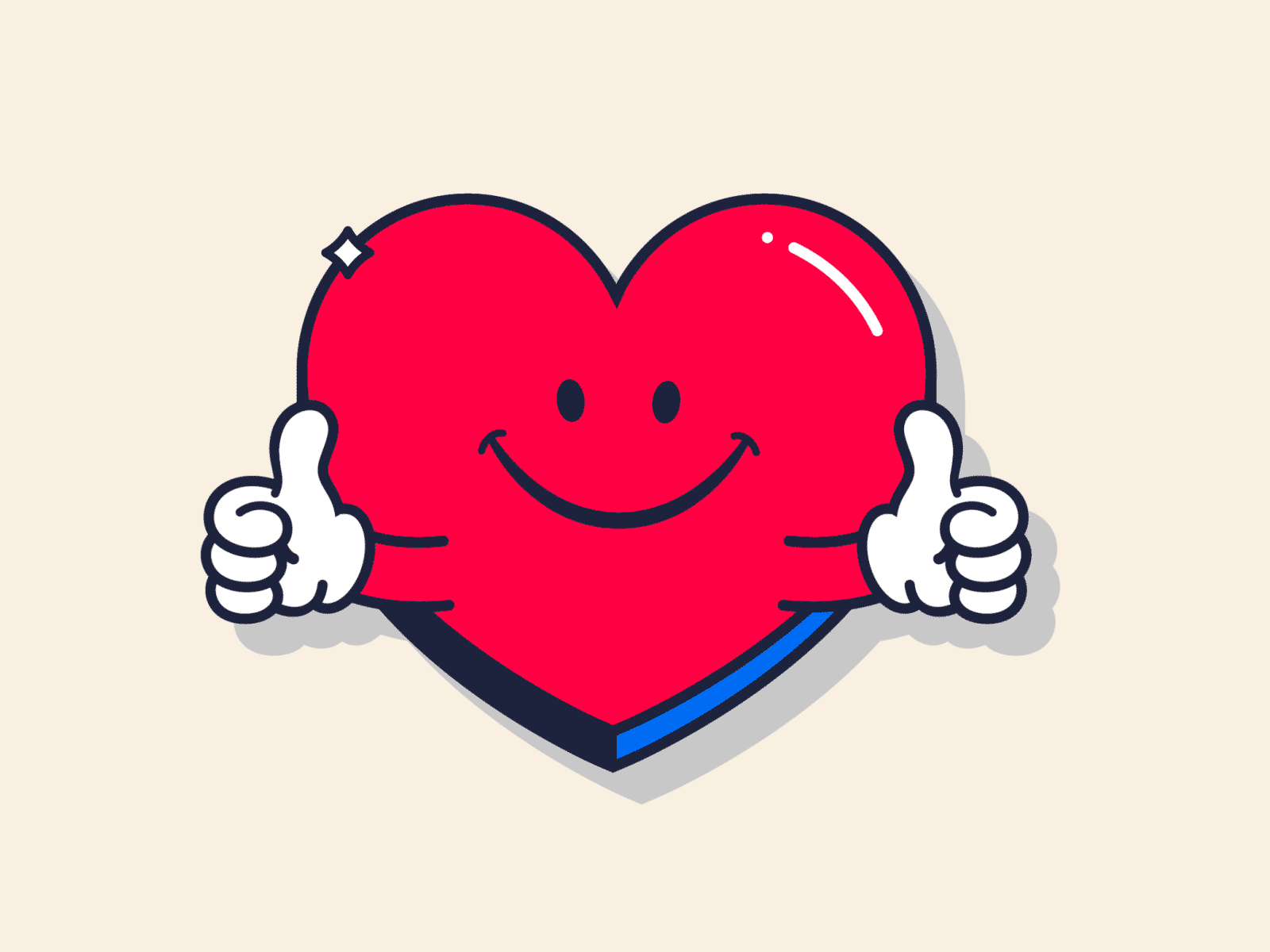 Heart Up animation character face heart icon illustration logo loop love motion smile sticker