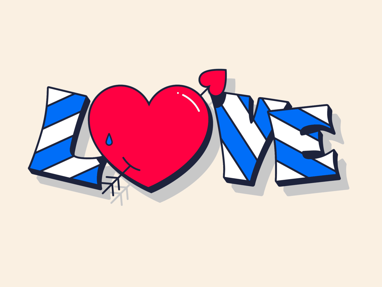 L O V E ❤️ animation enjpy float heart logo icon illustration logo loop love motion shadow typography
