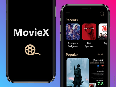 MovieX design movie movie app movies ui