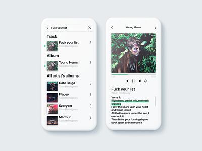 Lyrics app design lyrics music music app ui