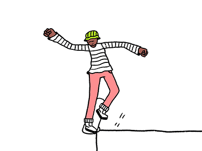 Mid 90's character frame illustration skate skateboarding