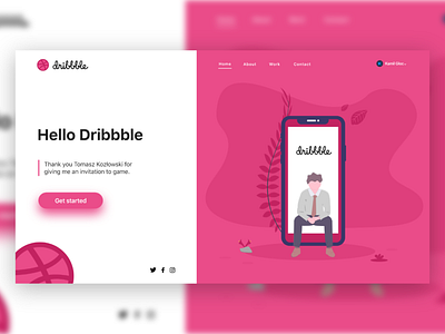 Hello Dribbble! dribbble hello landing page ui ux welcome