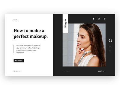 Beauty - Make-up page adobexd clean contrast. fashion landing make up minimalism store trends typography ui ux webiste
