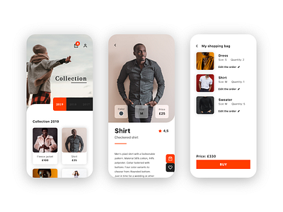 Clothing Store - Mobile App adobexd app clean clothing color contrast design fashion inspirations ios minimalism mobile online shop simple store trends typography ui ux