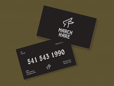March Hare Snack Bar Business Cards brand branding business cards classic eatery food local logo ontario print print design restaurant sarnia typography