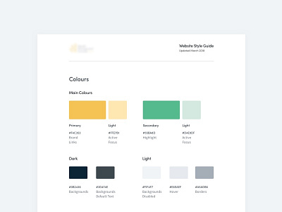 Website Style Guide colors colours css design library style guide ui ux web design