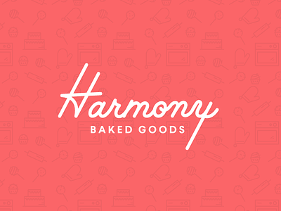 Harmony Logo bake bakery cake cake pops donuts font goods harmony logo script shop