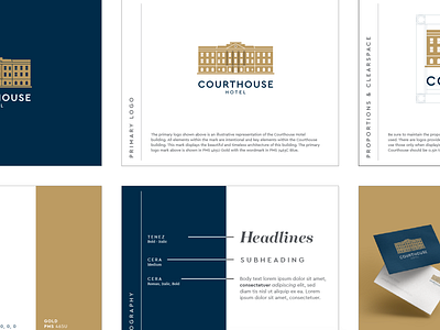 Courthouse Hotel Brand architechture branding building classic courthouse guidelines hotel icon inn logo royal typography