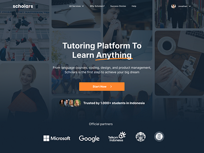 Exploration - Learning Platform Hero Image desktop education hero image landing page learning platform ui ux design