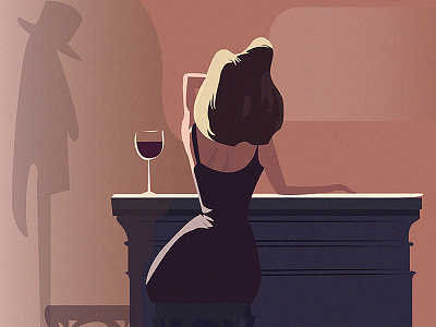 Wine time art beautiful body character characters clothes color design dress dribbble evening girl gradient graphic home illustration lady vector wine wine glass