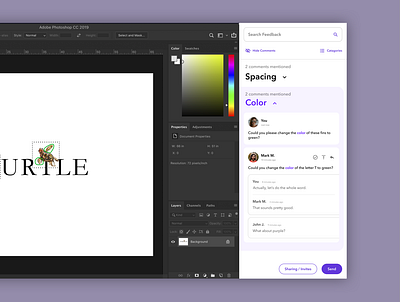 VisGlue: Team Collaboration Plug-In for Photoshop desktop design figma material design photoshop sketch ui