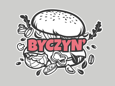 Byczyn bar branding burger design identity illustartor illustraion logo restaurant vector