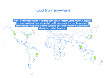 Flood from anywhere aws blue clean flood globe map markers water white