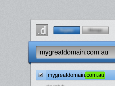 Domain selection buttons checkbox container domain input name ui