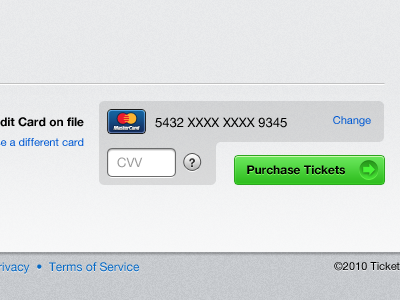 Credit Card on file button checkout credit card green icons input purchase simple ui