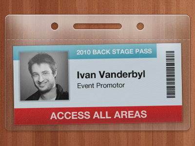 AAA Pass (WIP) aaa back stage id pass tag vip